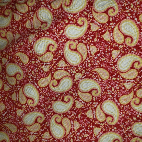 Red,Yellow and Orange Paisley Capris‎ - Picture 2 of 5